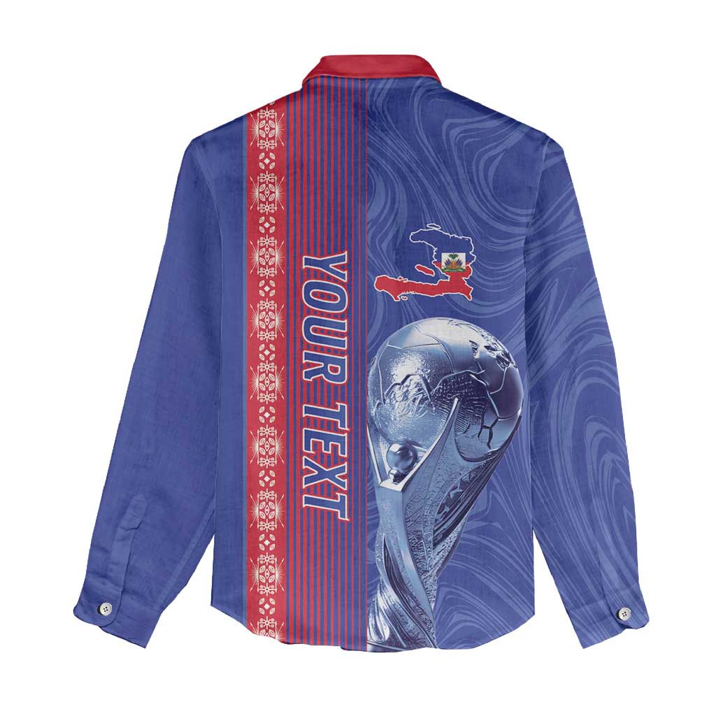Custom Afro-Haiti Football Women Casual Shirt 2026 Grenadye Alaso Blue Version - Wonder Print Shop