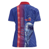 Custom Afro-Haiti Football Women Polo Shirt 2026 Grenadye Alaso Blue Version LT14