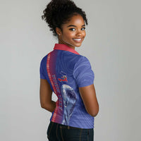 Custom Afro-Haiti Football Women Polo Shirt 2026 Grenadye Alaso Blue Version LT14