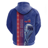 Custom Afro-Haiti Football Zip Hoodie 2026 Grenadye Alaso Blue Version - Wonder Print Shop