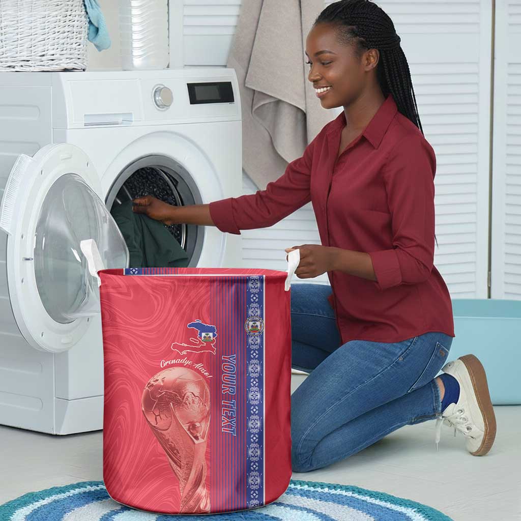 Custom Afro-Haiti Football Laundry Basket 2026 Grenadye Alaso Red Version - Wonder Print Shop