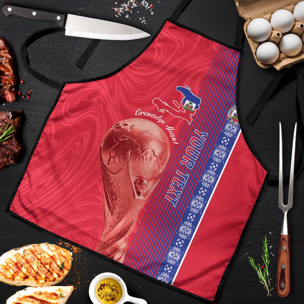 Custom Afro-Haiti Football Apron 2026 Grenadye Alaso Red Version - Wonder Print Shop