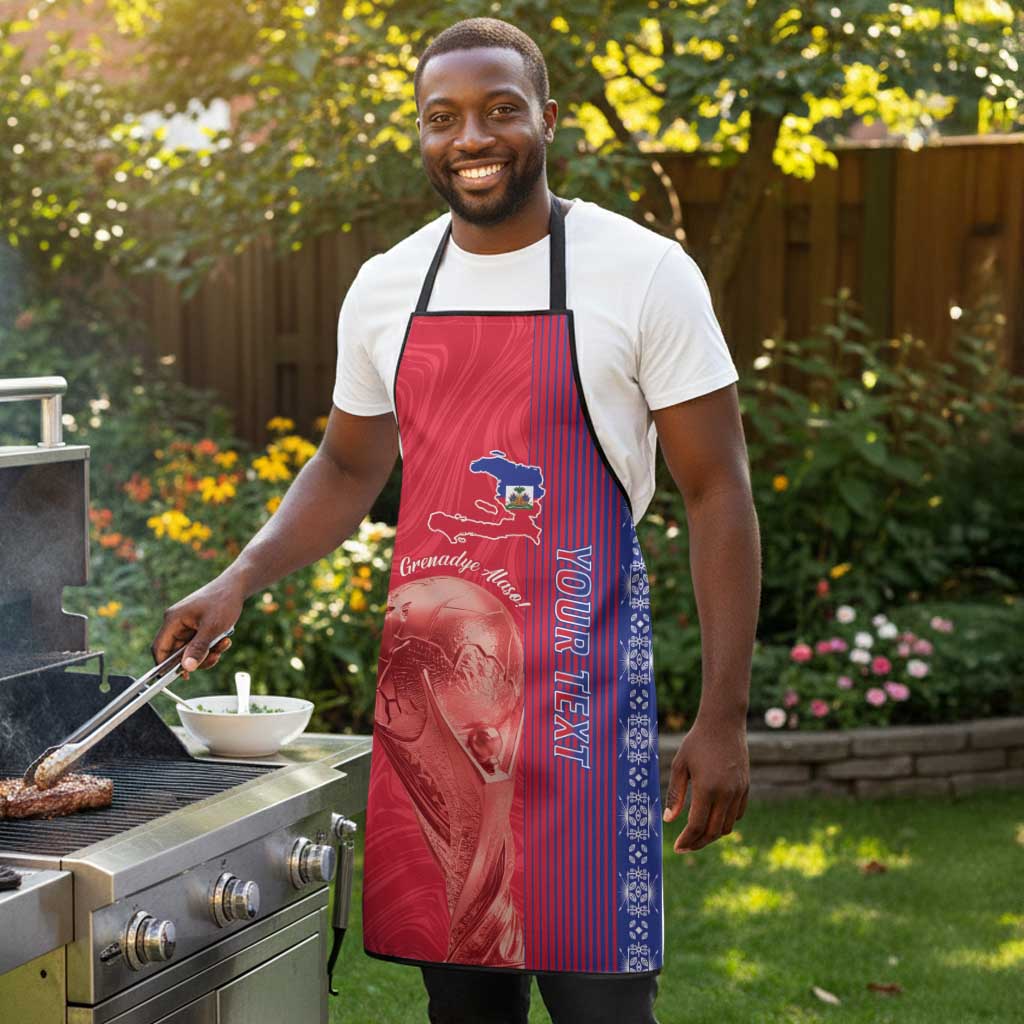 Custom Afro-Haiti Football Apron 2026 Grenadye Alaso Red Version - Wonder Print Shop