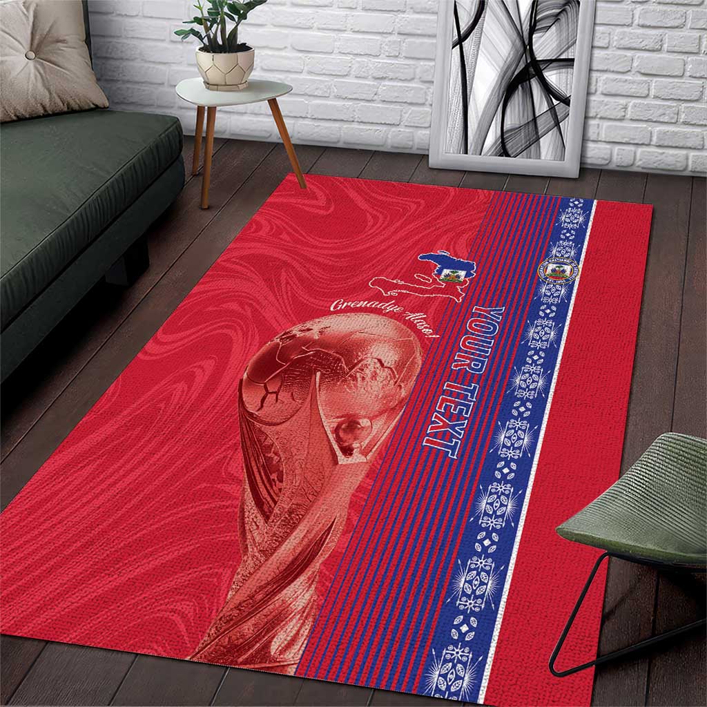 Custom Afro-Haiti Football Area Rug 2026 Grenadye Alaso Red Version - Wonder Print Shop