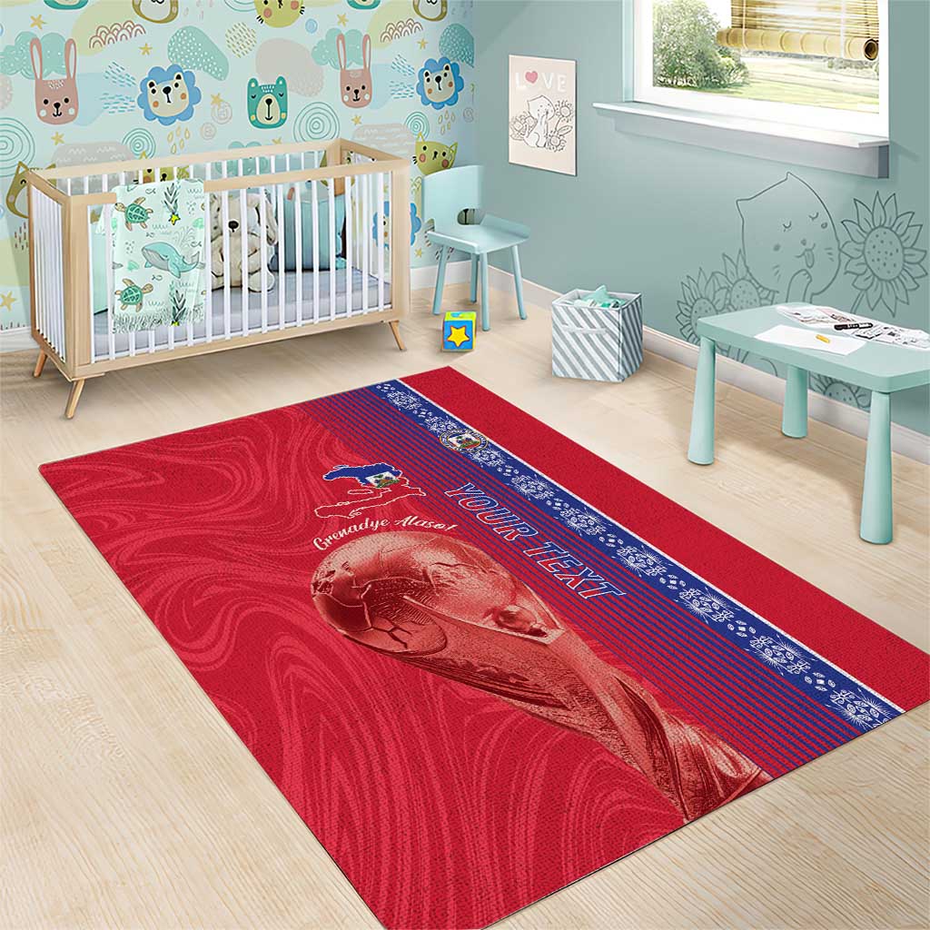 Custom Afro-Haiti Football Area Rug 2026 Grenadye Alaso Red Version - Wonder Print Shop