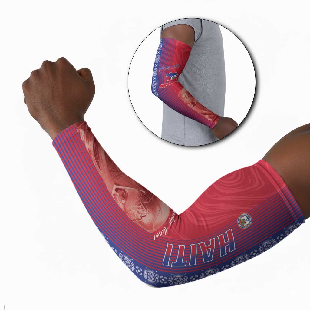 Custom Afro-Haiti Football Arm Sleeves 2026 Grenadye Alaso Red Version - Wonder Print Shop