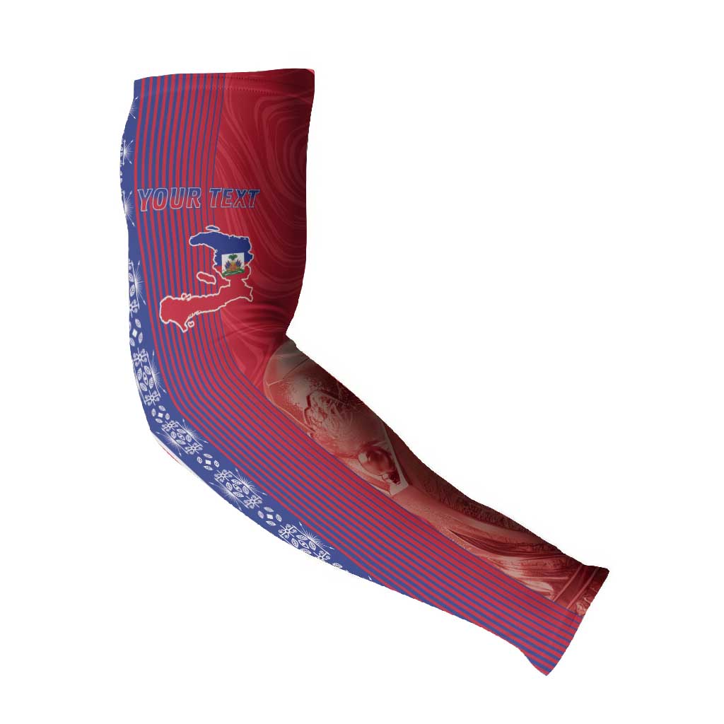 Custom Afro-Haiti Football Arm Sleeves 2026 Grenadye Alaso Red Version - Wonder Print Shop