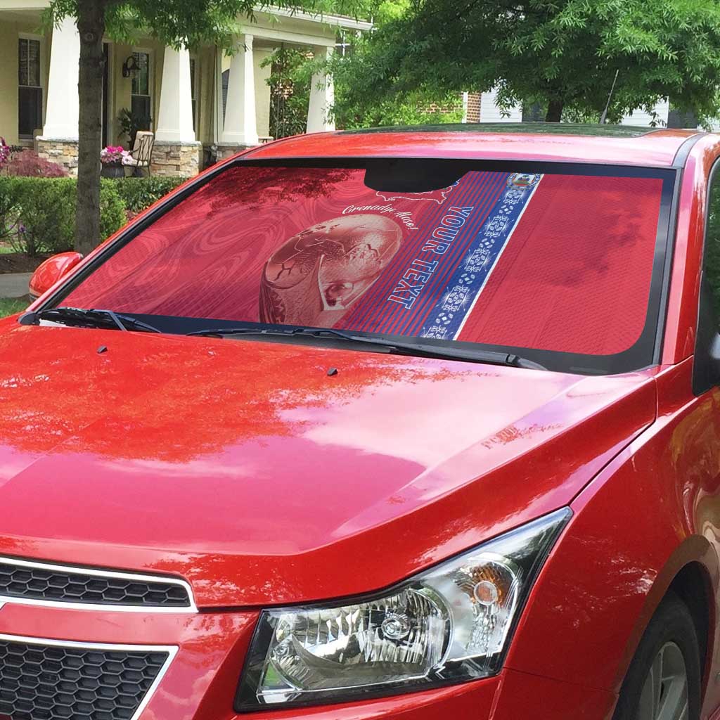 Custom Afro-Haiti Football Auto Sun Shade 2026 Grenadye Alaso Red Version - Wonder Print Shop