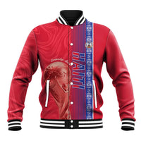 Custom Afro-Haiti Football Baseball Jacket 2026 Grenadye Alaso Red Version - Wonder Print Shop