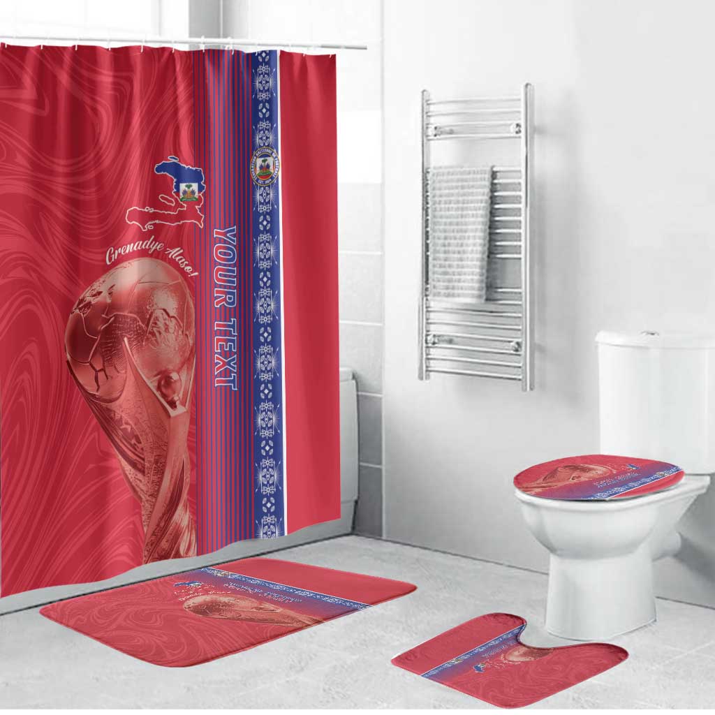 Custom Afro-Haiti Football Bathroom Set 2026 Grenadye Alaso Red Version - Wonder Print Shop