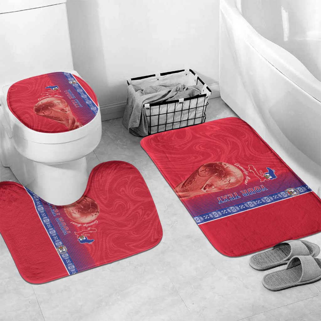 Custom Afro-Haiti Football Bathroom Set 2026 Grenadye Alaso Red Version - Wonder Print Shop