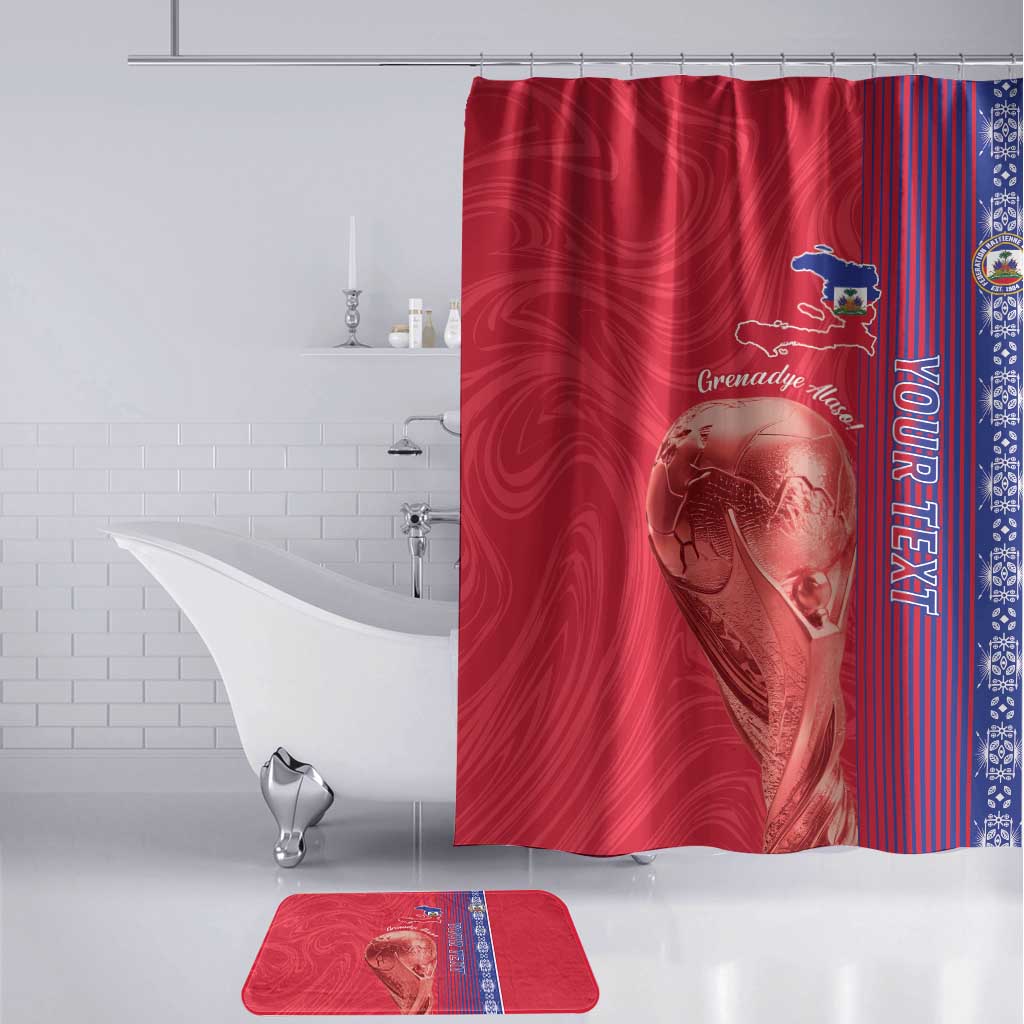 Custom Afro-Haiti Football Bathroom Set 2026 Grenadye Alaso Red Version - Wonder Print Shop