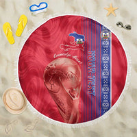 Custom Afro-Haiti Football Beach Blanket 2026 Grenadye Alaso Red Version - Wonder Print Shop