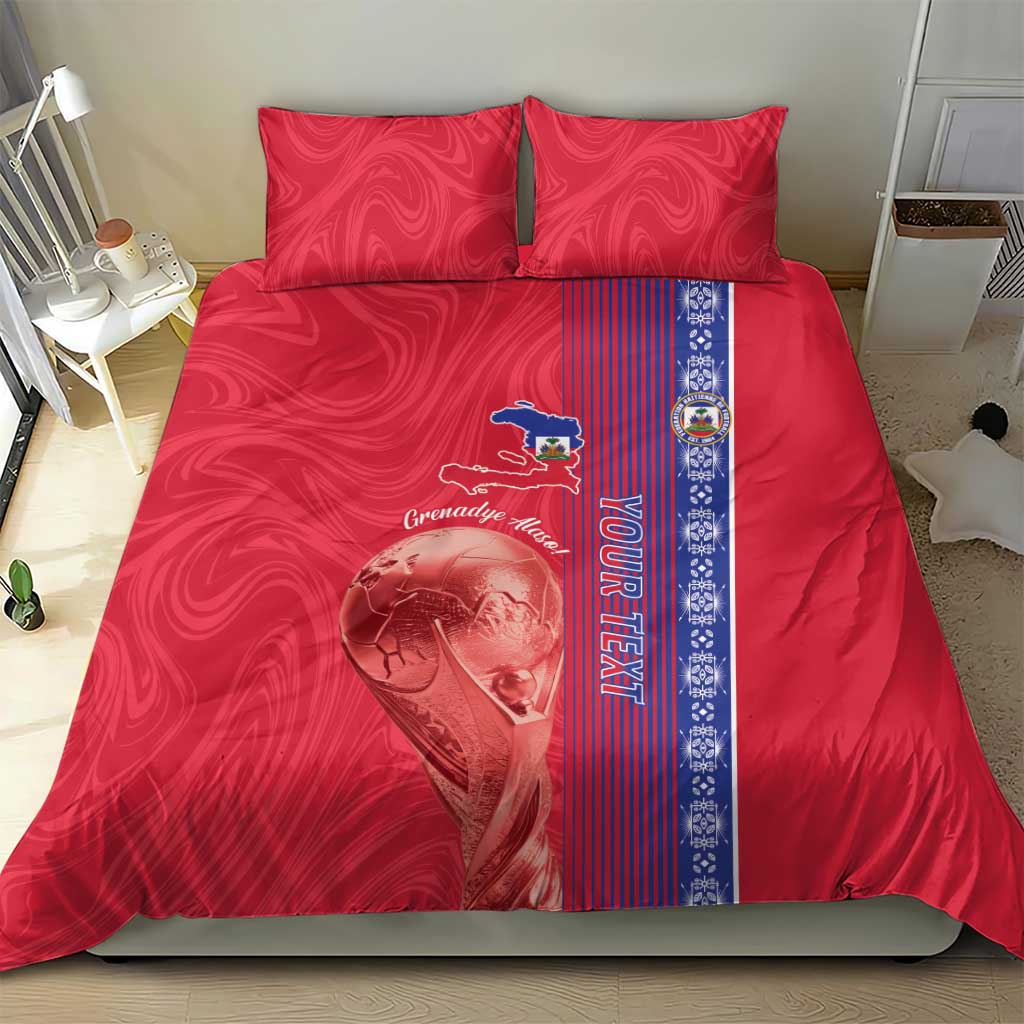 Custom Afro-Haiti Football Bedding Set 2026 Grenadye Alaso Red Version - Wonder Print Shop