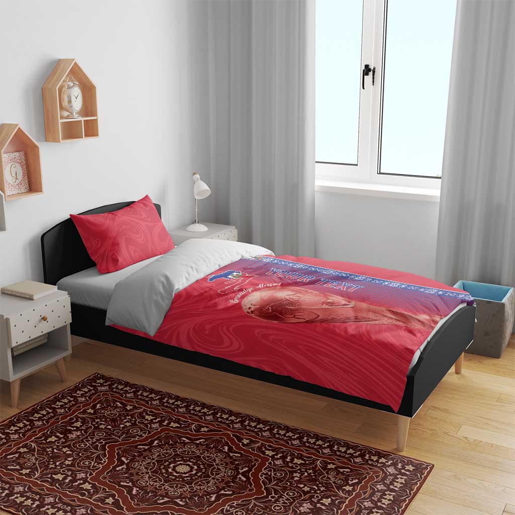 Custom Afro-Haiti Football Bedding Set 2026 Grenadye Alaso Red Version - Wonder Print Shop