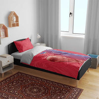 Custom Afro-Haiti Football Bedding Set 2026 Grenadye Alaso Red Version - Wonder Print Shop