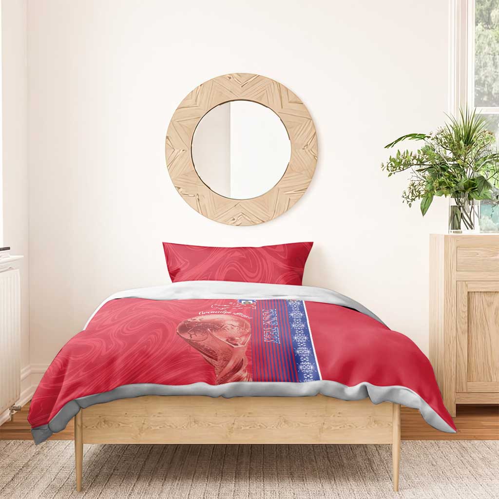 Custom Afro-Haiti Football Bedding Set 2026 Grenadye Alaso Red Version - Wonder Print Shop