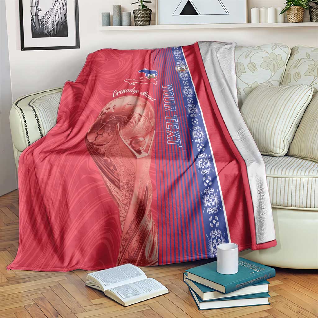Custom Afro-Haiti Football Blanket 2026 Grenadye Alaso Red Version - Wonder Print Shop