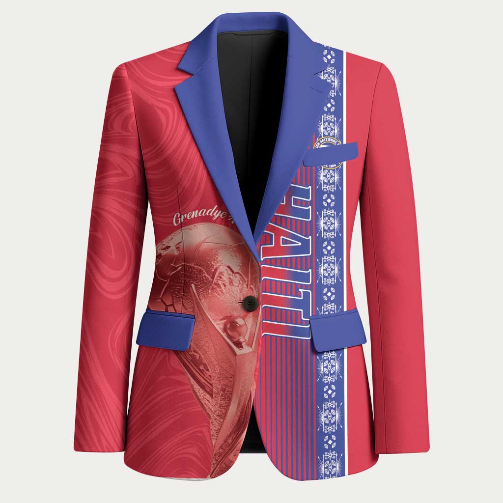 Custom Afro-Haiti Football Blazer 2026 Grenadye Alaso Red Version - Wonder Print Shop