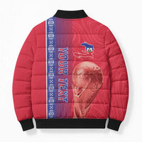 Custom Afro-Haiti Football Bomber Puffer Jacket 2026 Grenadye Alaso Red Version - Wonder Print Shop