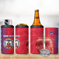 Custom Afro-Haiti Football 4 in 1 Can Cooler Tumbler 2026 Grenadye Alaso Red Version - Wonder Print Shop