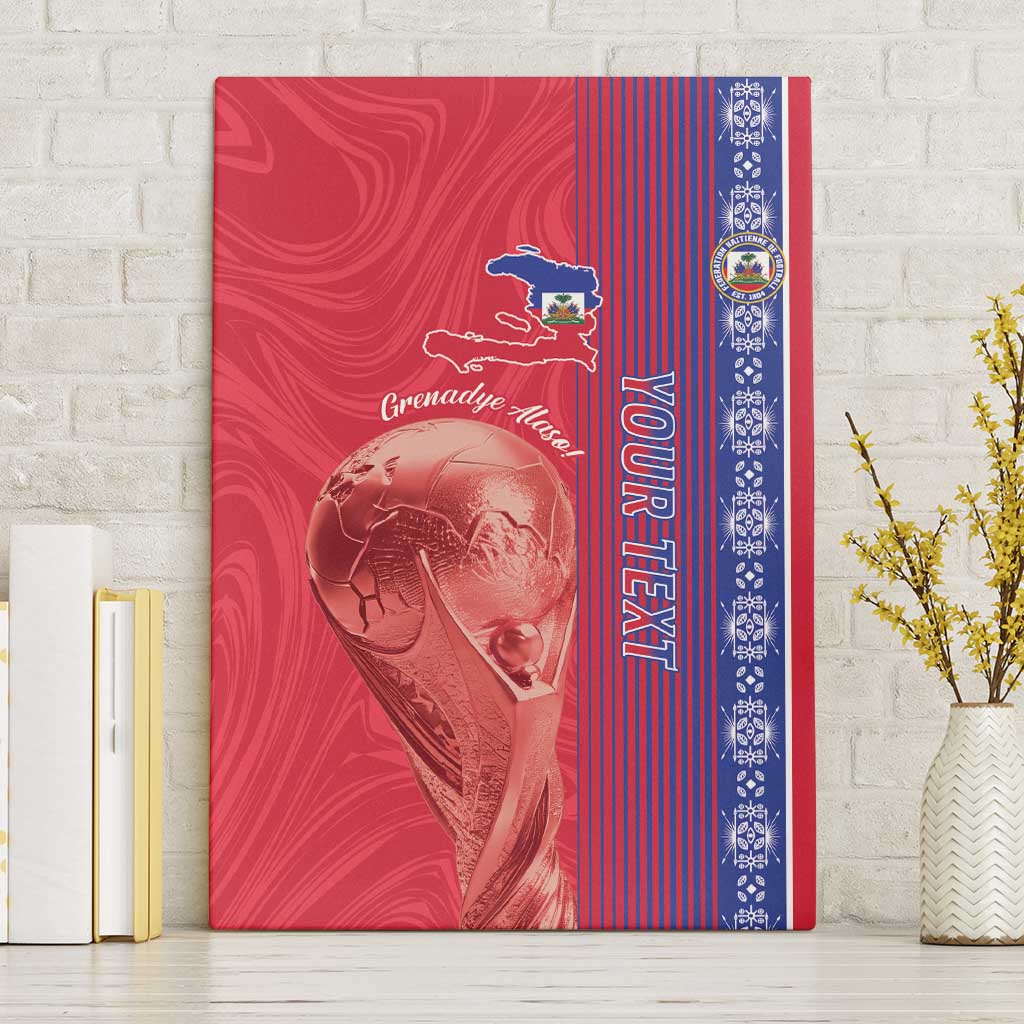 Custom Afro-Haiti Football Canvas Wall Art 2026 Grenadye Alaso Red Version - Wonder Print Shop