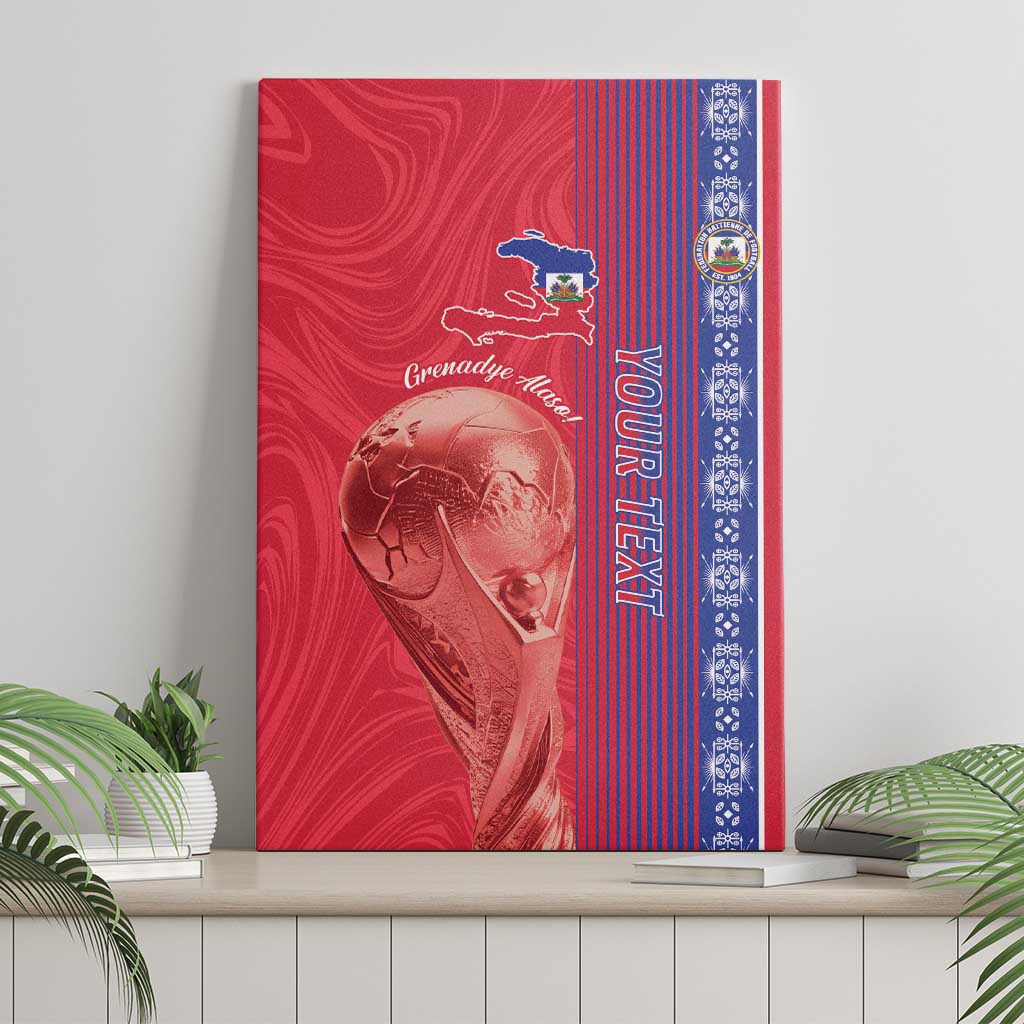 Custom Afro-Haiti Football Canvas Wall Art 2026 Grenadye Alaso Red Version - Wonder Print Shop