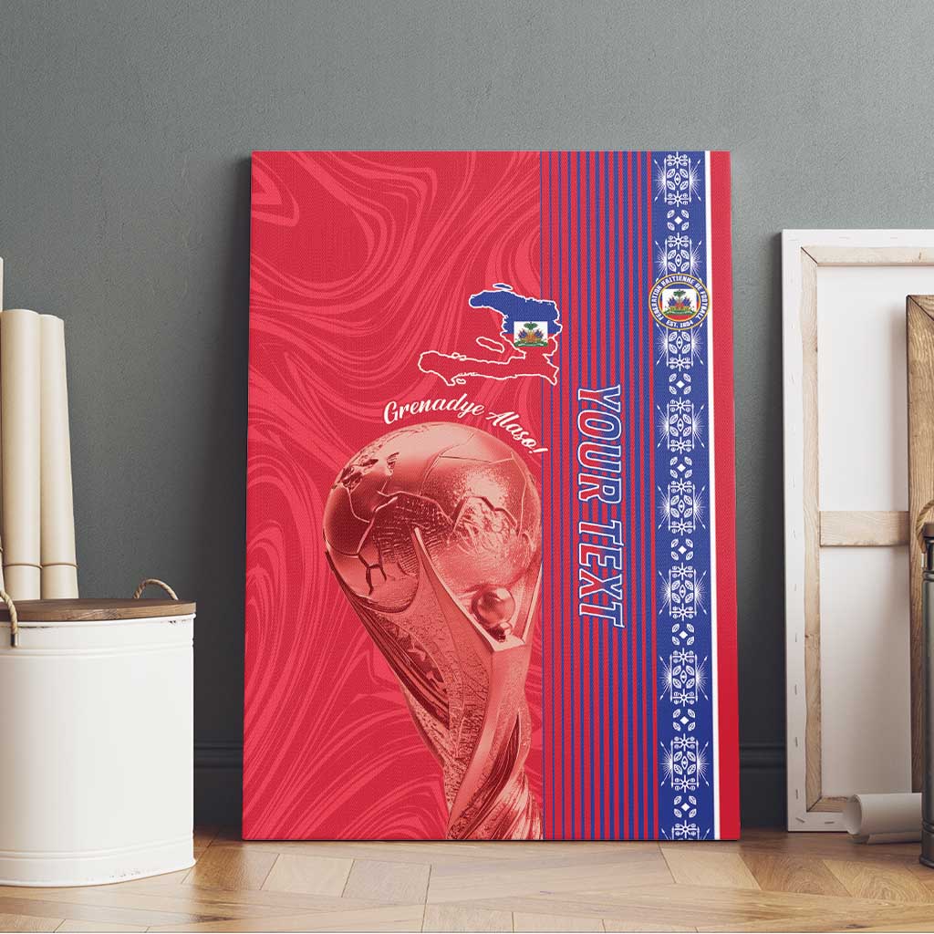 Custom Afro-Haiti Football Canvas Wall Art 2026 Grenadye Alaso Red Version - Wonder Print Shop