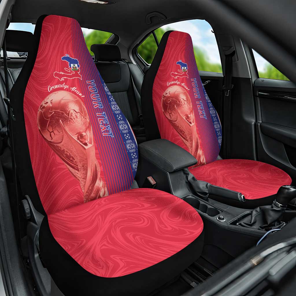 Custom Afro-Haiti Football Car Seat Cover 2026 Grenadye Alaso Red Version - Wonder Print Shop