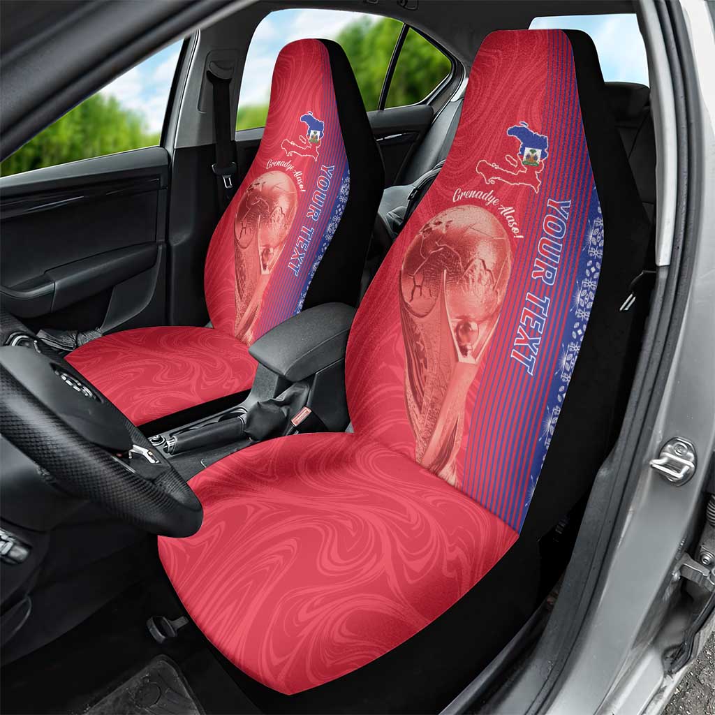 Custom Afro-Haiti Football Car Seat Cover 2026 Grenadye Alaso Red Version - Wonder Print Shop