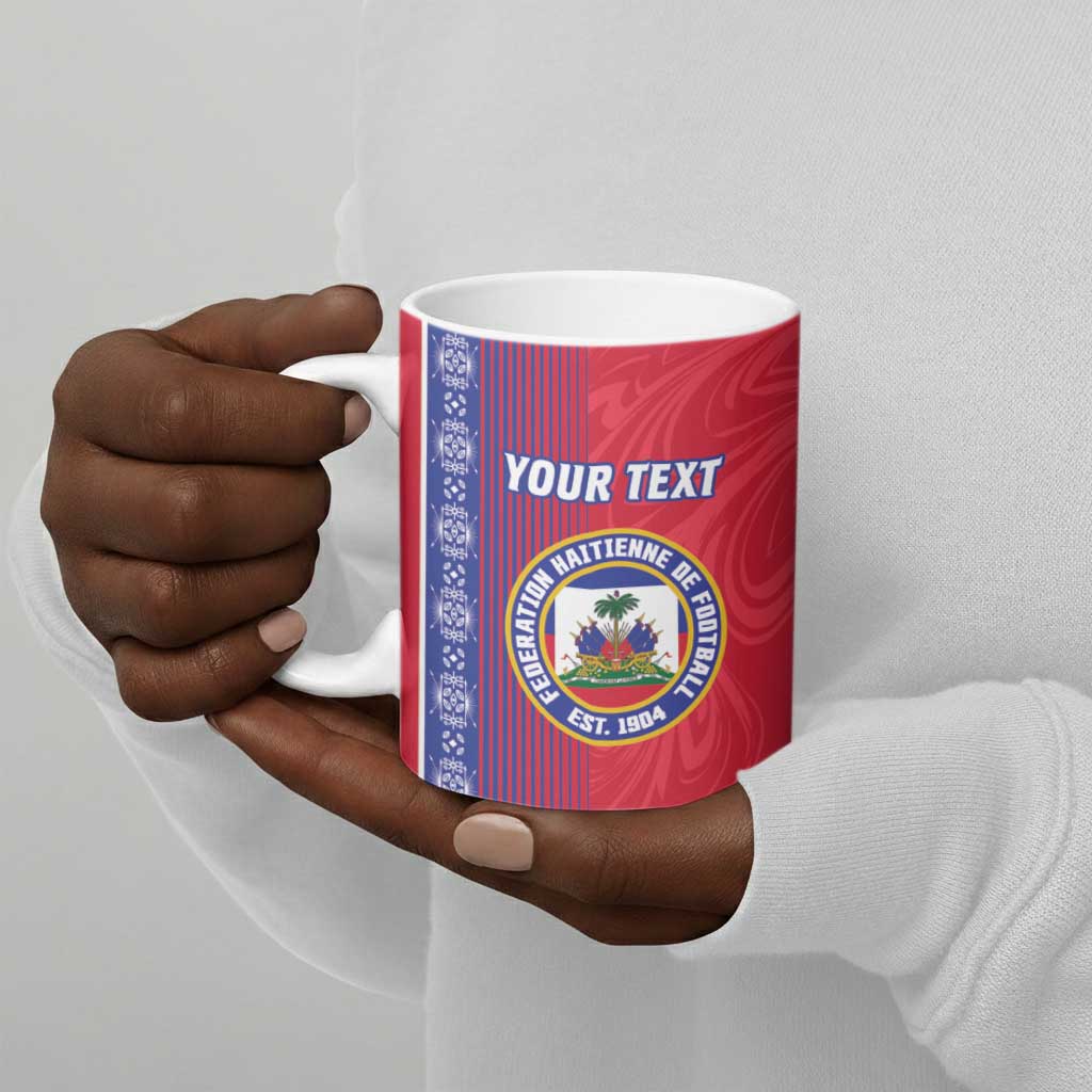 Custom Afro-Haiti Football Ceramic Mug 2026 Grenadye Alaso Red Version - Wonder Print Shop