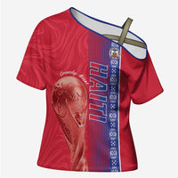 Custom Afro-Haiti Football Cross Shoulder Shirt 2026 Grenadye Alaso Red Version - Wonder Print Shop