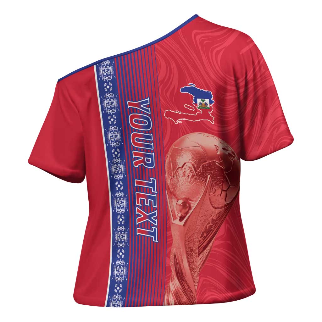 Custom Afro-Haiti Football Cross Shoulder Shirt 2026 Grenadye Alaso Red Version - Wonder Print Shop