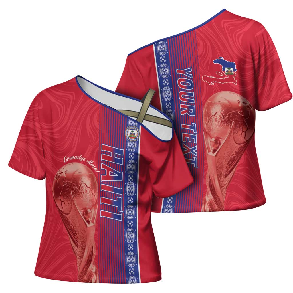 Custom Afro-Haiti Football Cross Shoulder Shirt 2026 Grenadye Alaso Red Version - Wonder Print Shop