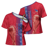 Custom Afro-Haiti Football Cross Shoulder Shirt 2026 Grenadye Alaso Red Version - Wonder Print Shop
