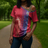 Custom Afro-Haiti Football Cross Shoulder Shirt 2026 Grenadye Alaso Red Version - Wonder Print Shop