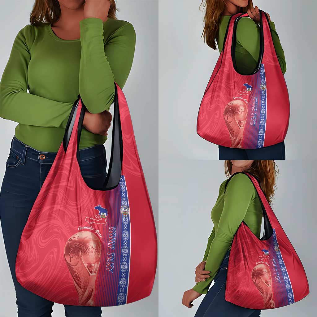 Custom Afro-Haiti Football Grocery Bag 2026 Grenadye Alaso Red Version - Wonder Print Shop