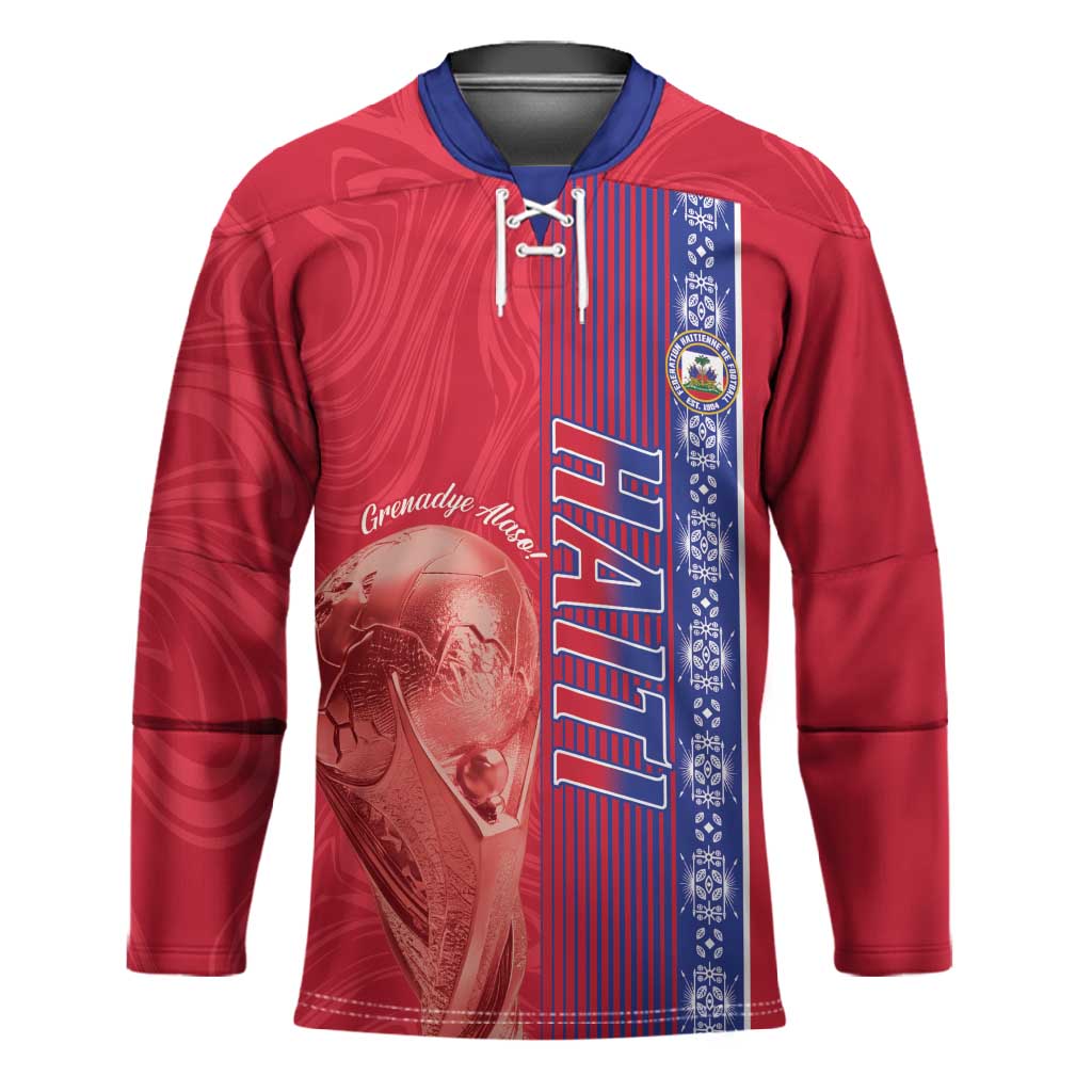 Custom Afro-Haiti Football Hockey Jersey 2026 Grenadye Alaso Red Version - Wonder Print Shop