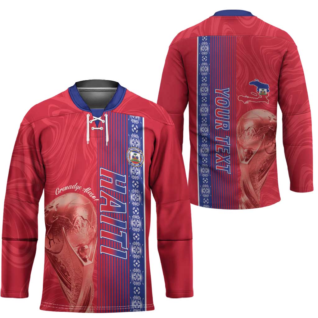 Custom Afro-Haiti Football Hockey Jersey 2026 Grenadye Alaso Red Version - Wonder Print Shop