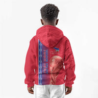 Custom Afro-Haiti Football Kid Hoodie 2026 Grenadye Alaso Red Version - Wonder Print Shop