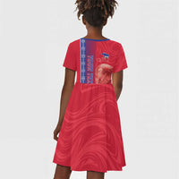 Custom Afro-Haiti Football Kid Short Sleeve Dress 2026 Grenadye Alaso Red Version LT14