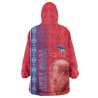 Custom Afro-Haiti Football Kid Wearable Blanket Hoodie 2026 Grenadye Alaso Red Version - Wonder Print Shop