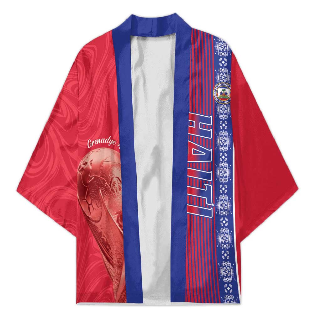 Custom Afro-Haiti Football Kimono 2026 Grenadye Alaso Red Version - Wonder Print Shop