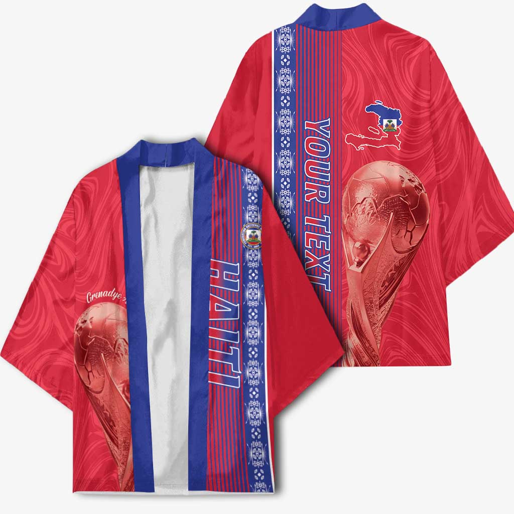 Custom Afro-Haiti Football Kimono 2026 Grenadye Alaso Red Version - Wonder Print Shop