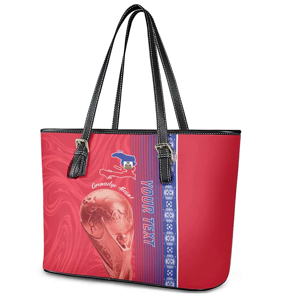 Custom Afro-Haiti Football Leather Tote Bag 2026 Grenadye Alaso Red Version - Wonder Print Shop