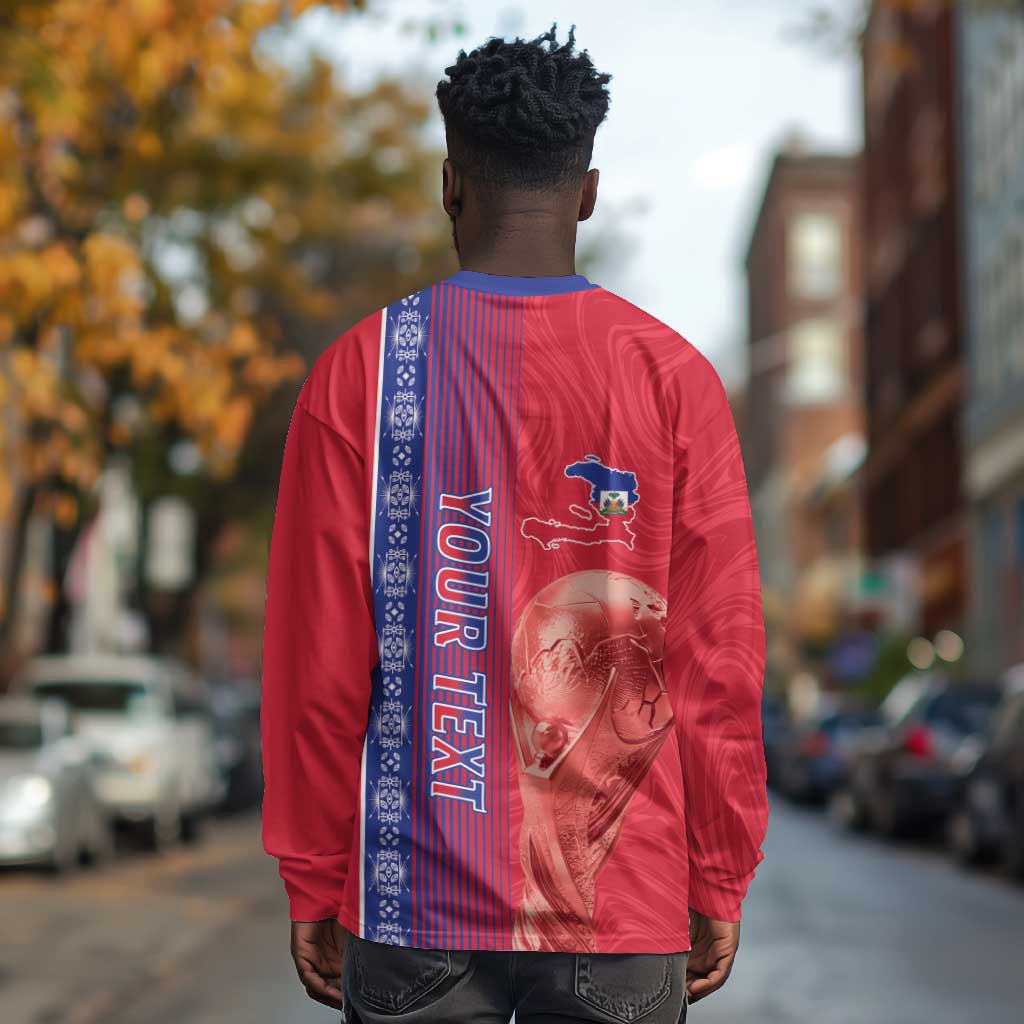 Custom Afro-Haiti Football Long Sleeve Shirt 2026 Grenadye Alaso Red Version - Wonder Print Shop