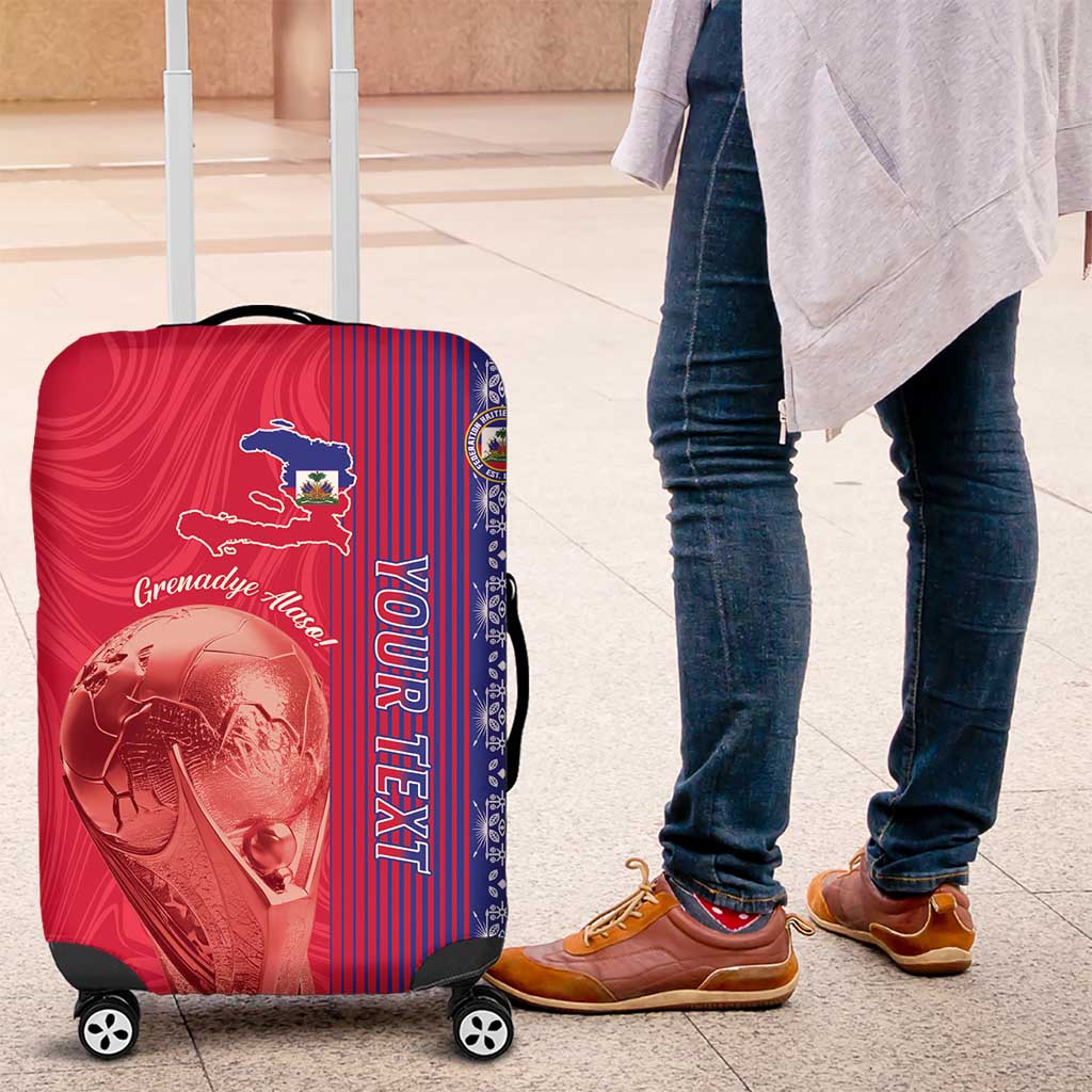 Custom Afro-Haiti Football Luggage Cover 2026 Grenadye Alaso Red Version - Wonder Print Shop