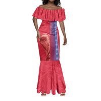Custom Afro-Haiti Football Mermaid Dress 2026 Grenadye Alaso Red Version LT14