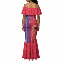 Custom Afro-Haiti Football Mermaid Dress 2026 Grenadye Alaso Red Version LT14