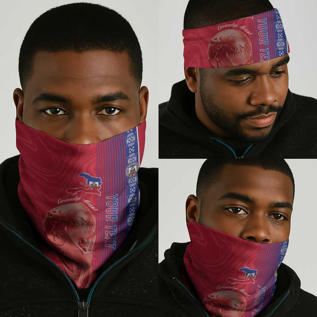 Custom Afro-Haiti Football Neck Gaiter 2026 Grenadye Alaso Red Version - Wonder Print Shop